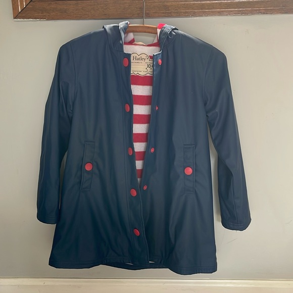 Hatley Jackets & Coats Hatley Girls Navy Red White Rain Slicker